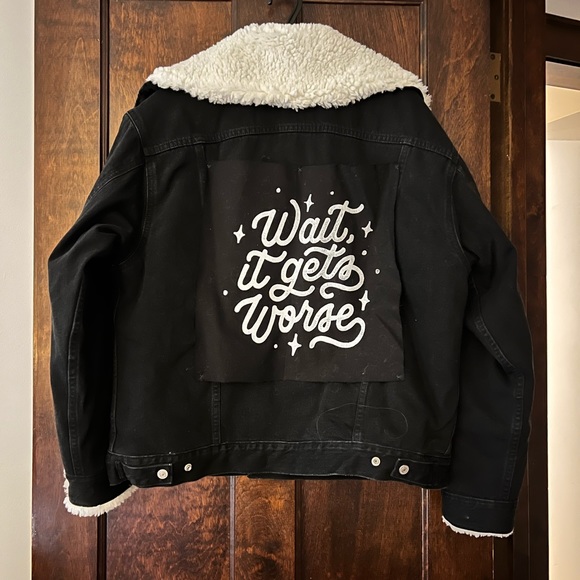 Levi’s shearling lined denim jacket size XL - Picture 3 of 4